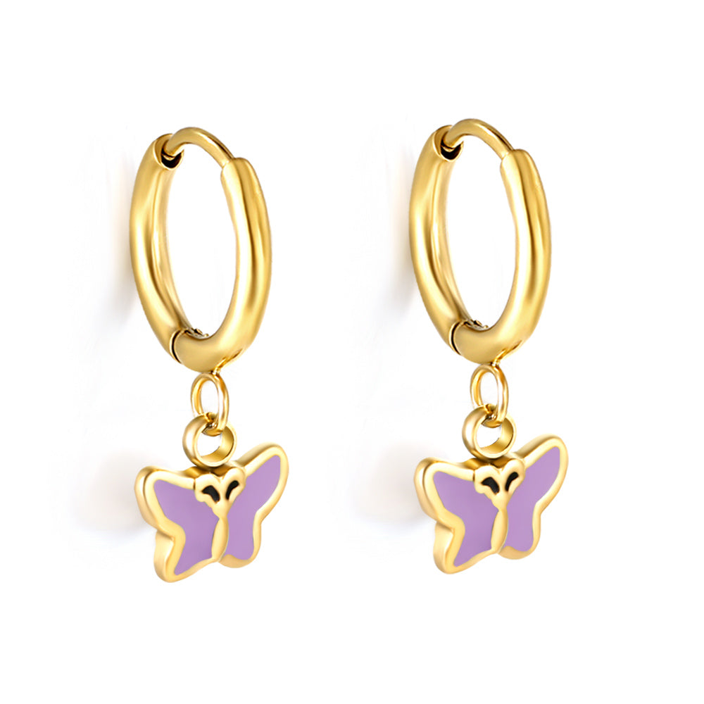 Purple Butterfly Earrings