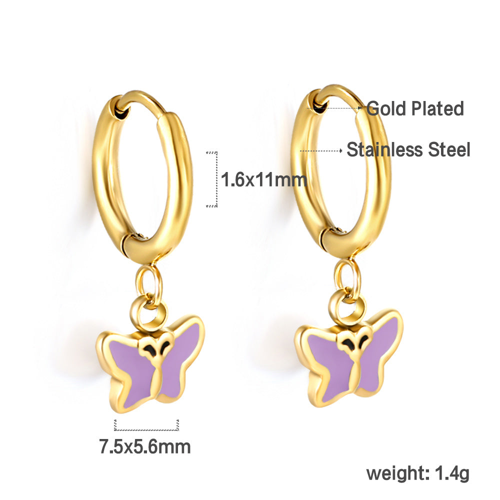 Purple Butterfly Earrings