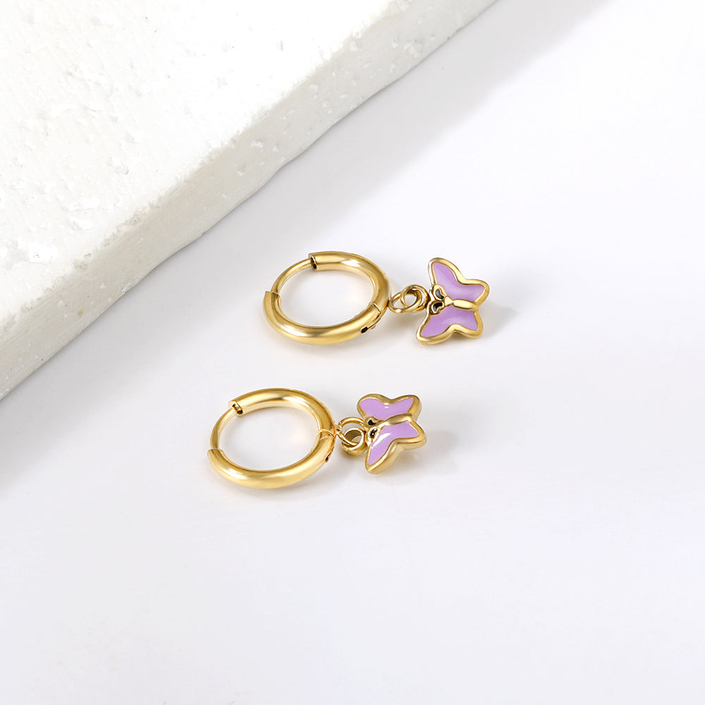 Purple Butterfly Earrings