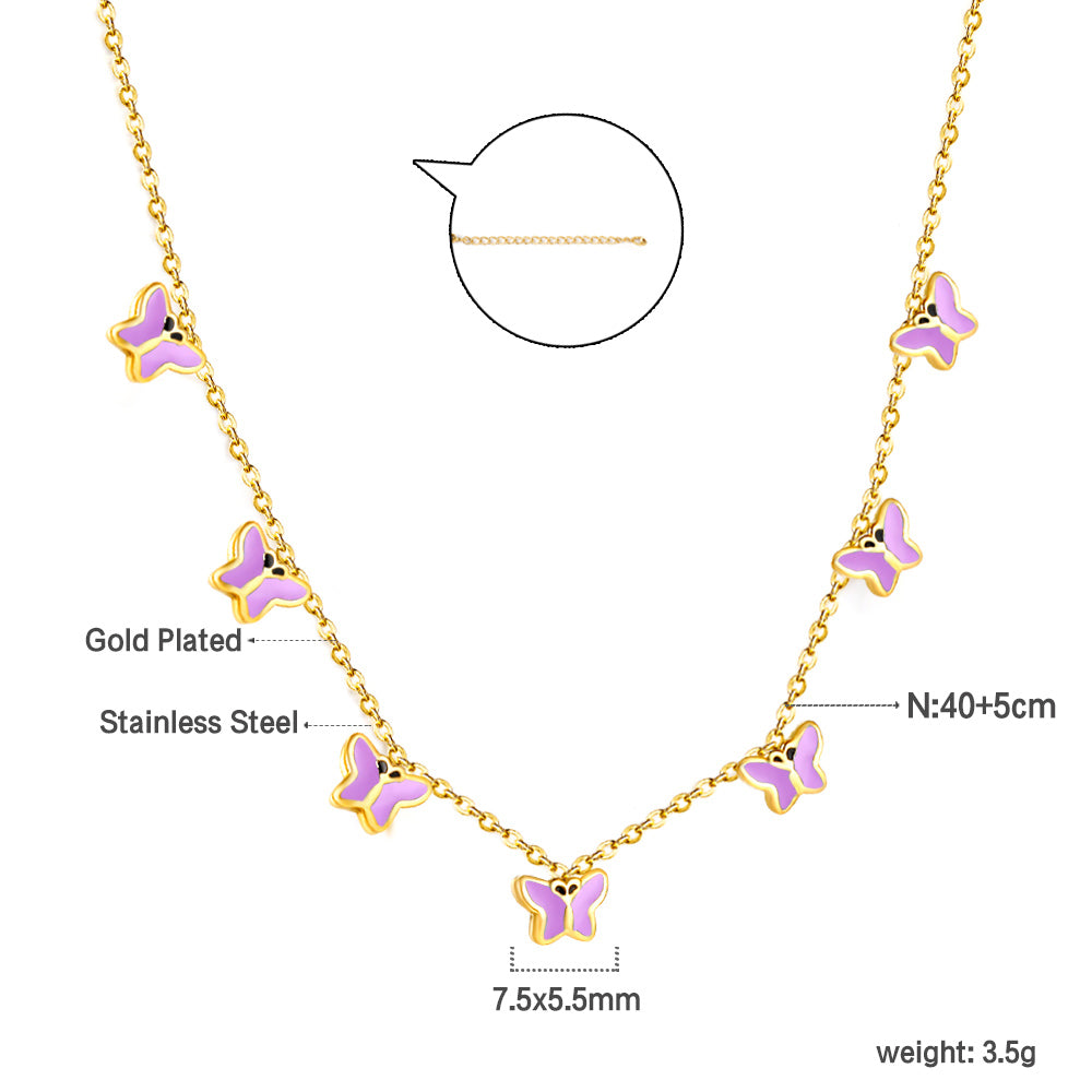 Jenna Purple Butterfly Necklace