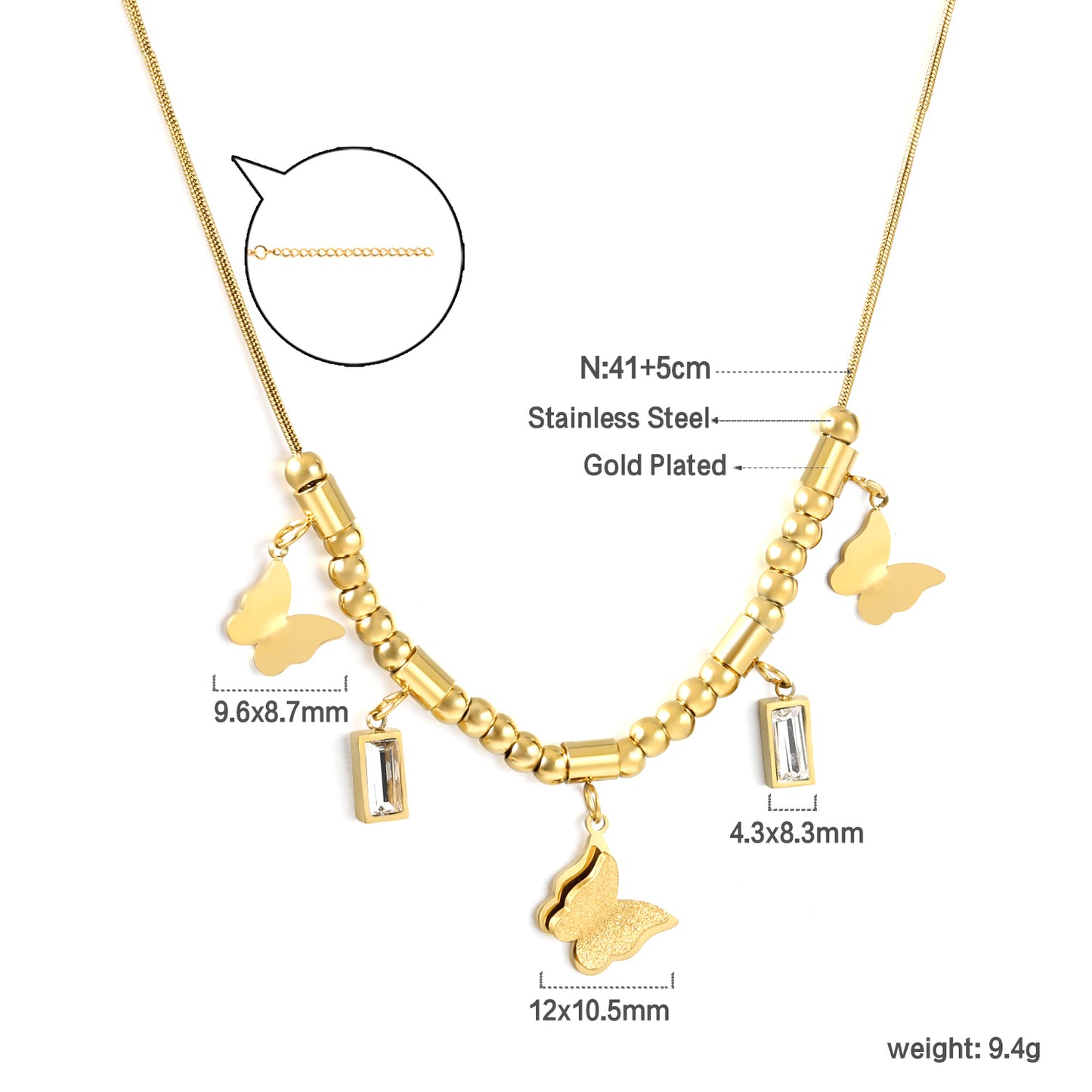 Tatum Butterfly Gold Necklace
