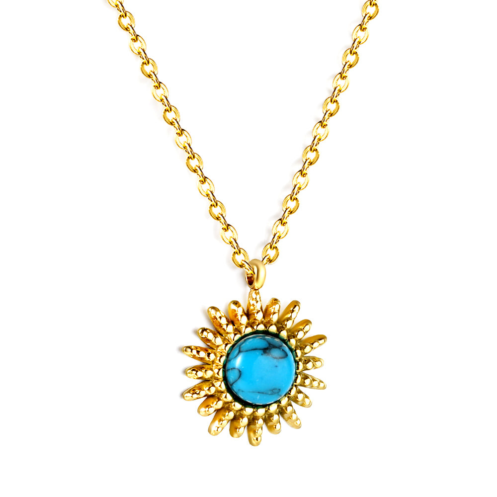 Blue Sun Gold Necklace