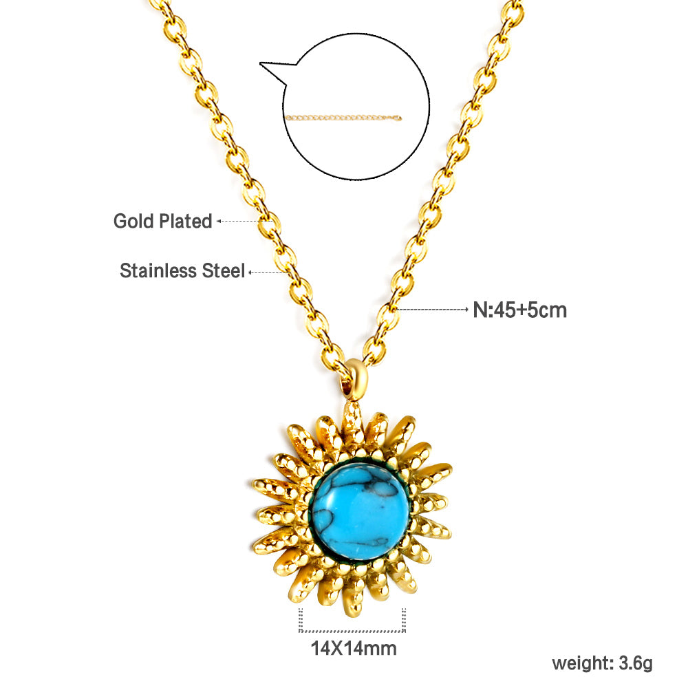 Blue Sun Gold Necklace