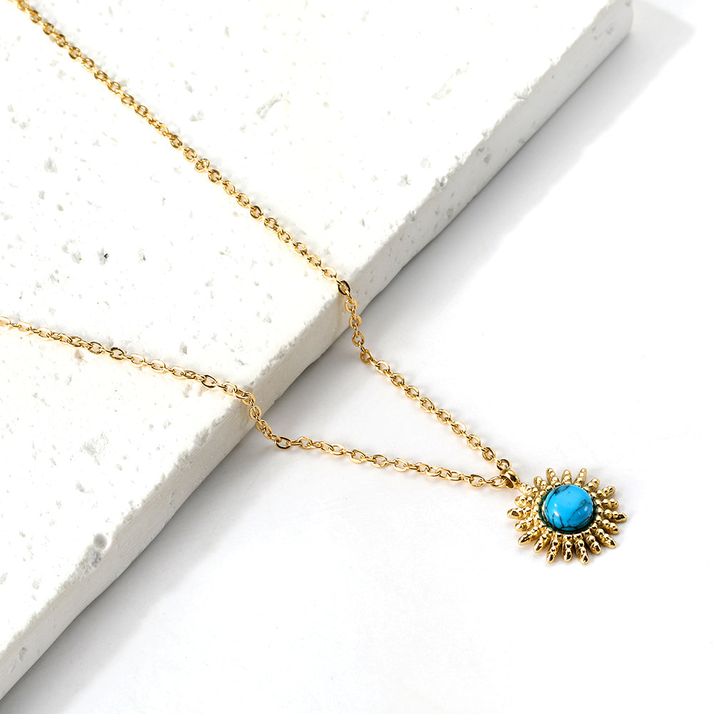 Blue Sun Gold Necklace