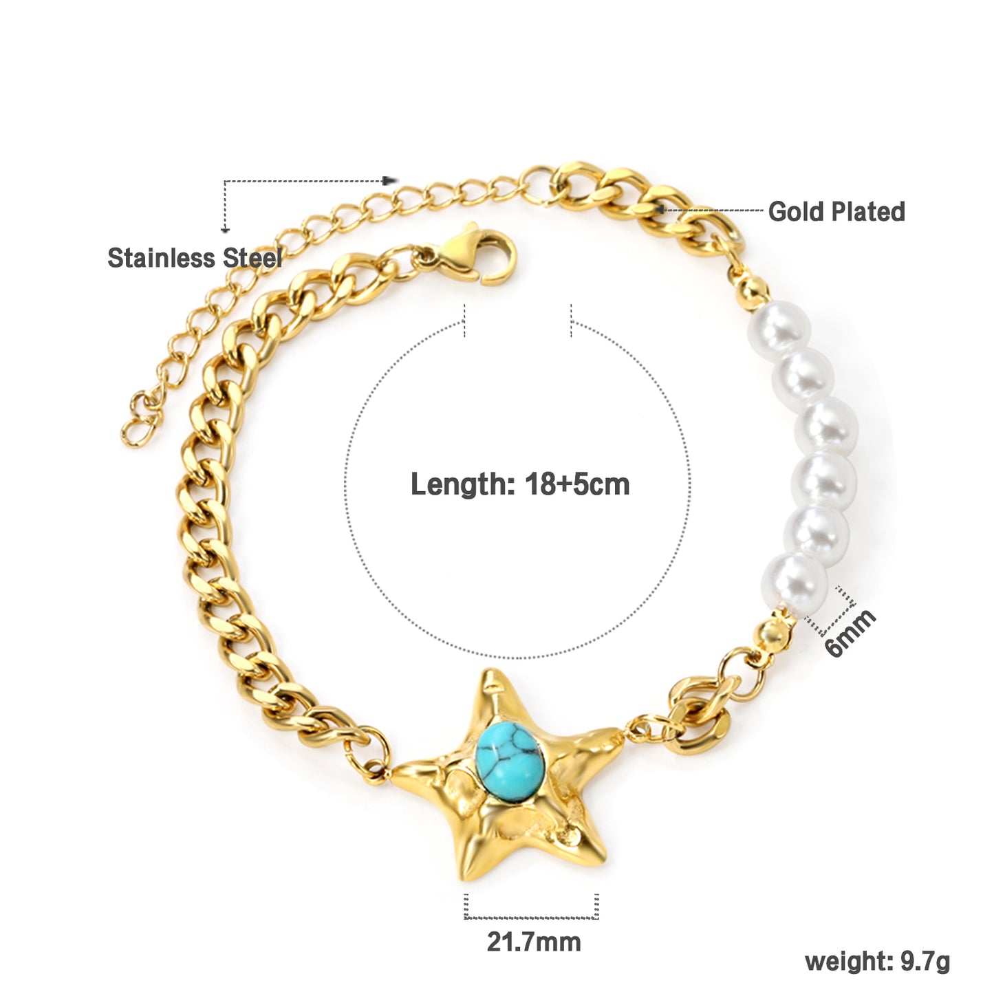 Lilac Starfish Bracelet