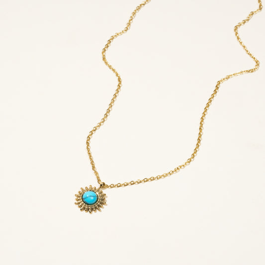 Blue Sun Gold Necklace