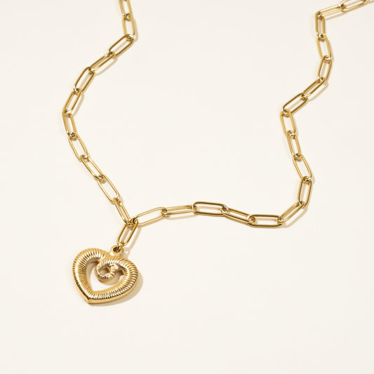 Paige Heart Gold Necklace