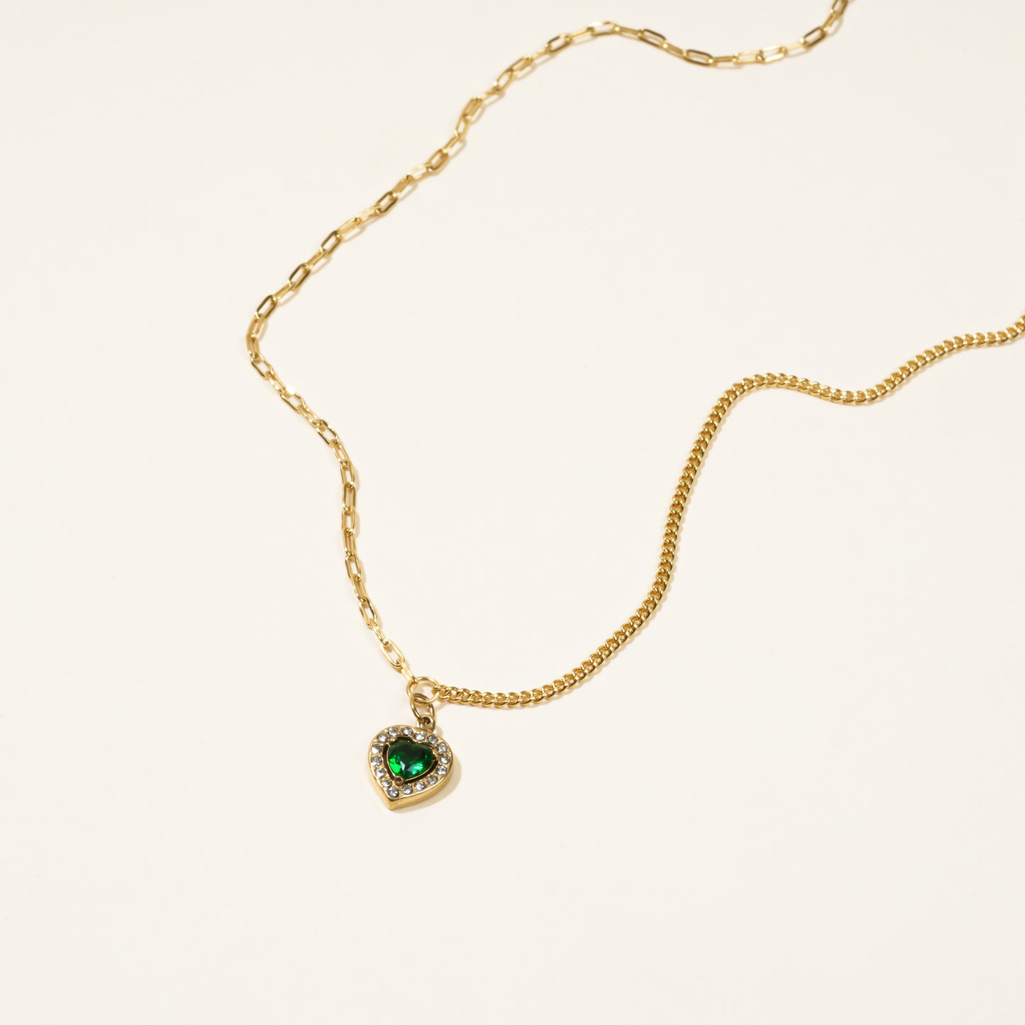 May Green Heart Necklace