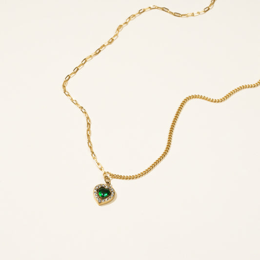 May Green Heart Necklace