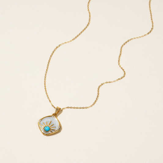 Billie White Enamel Necklace