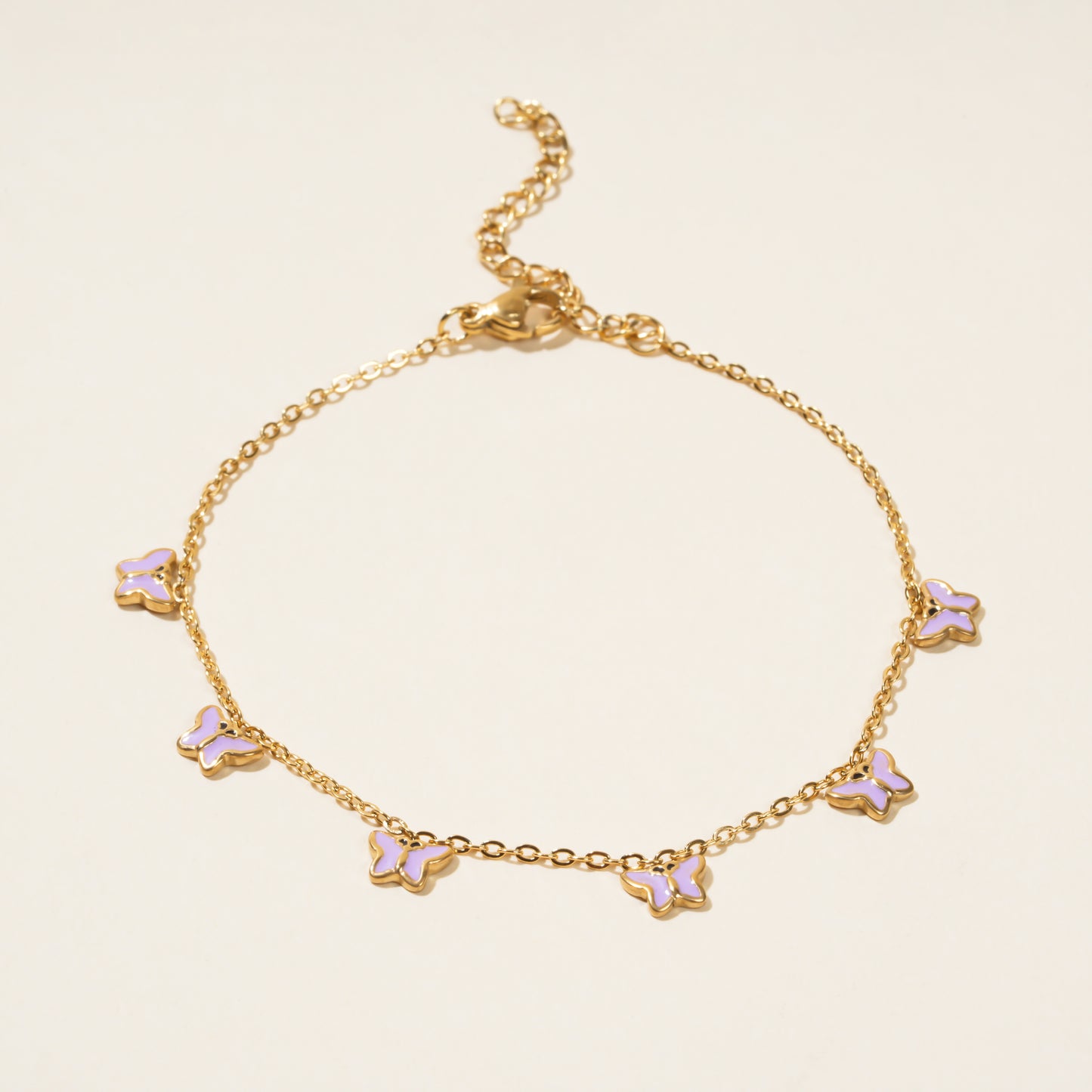 Purple Butterfly Anklet