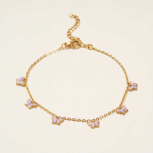 Purple Butterfly Anklet