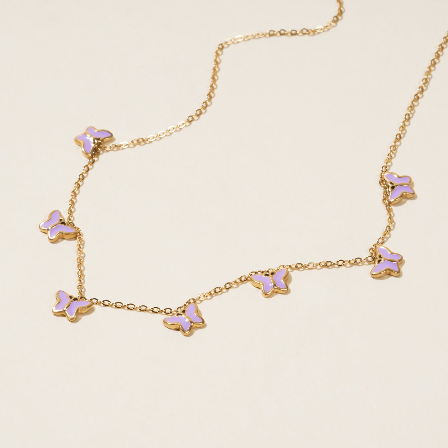 Jenna Purple Butterfly Necklace
