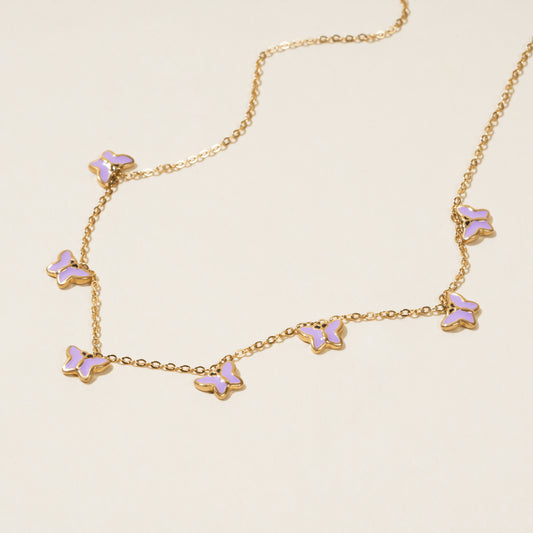 Jenna Purple Butterfly Necklace