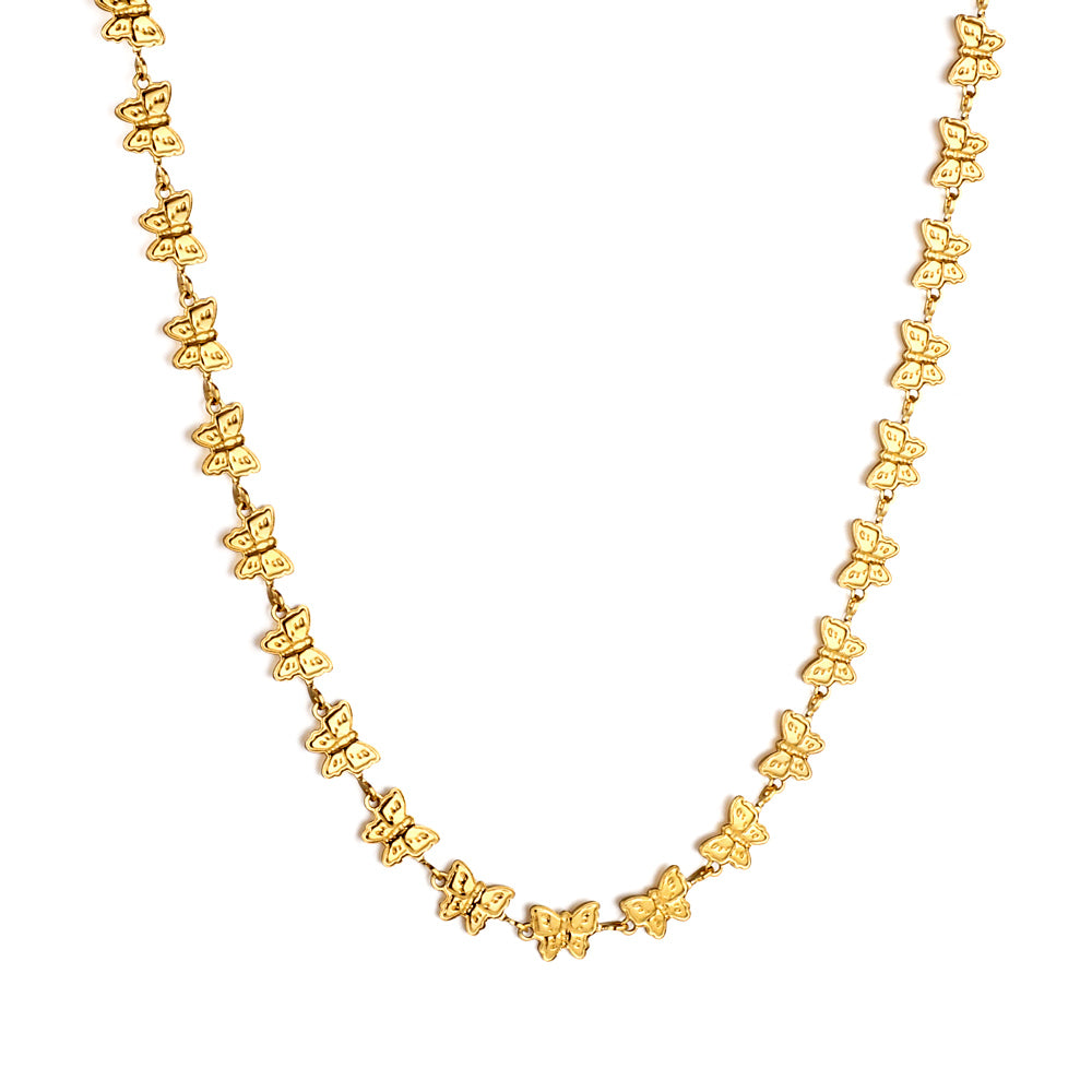Multi Butterfly Gold Necklace