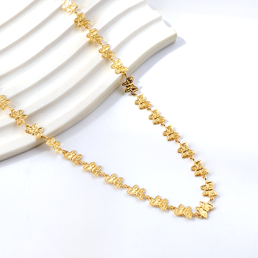 Multi Butterfly Gold Necklace
