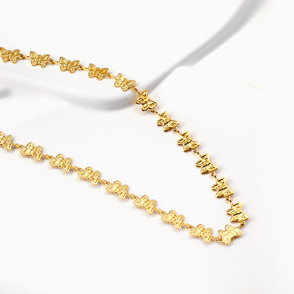 Multi Butterfly Gold Necklace
