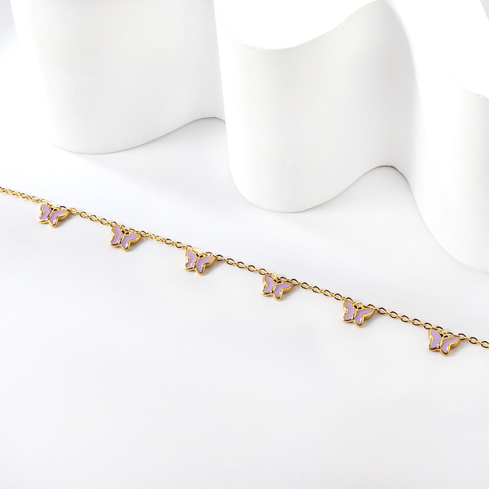 Purple Butterfly Anklet