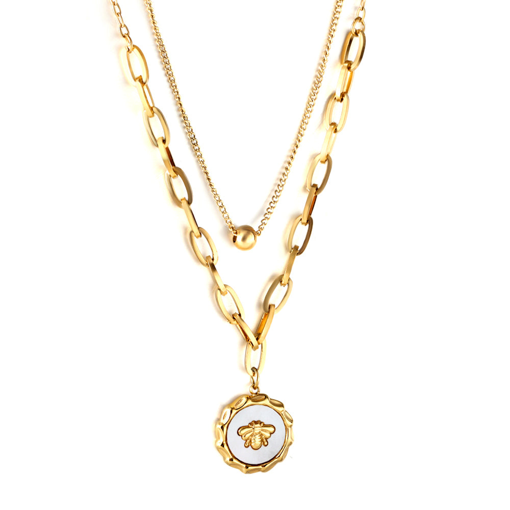 Honey Bee Enamel Necklace