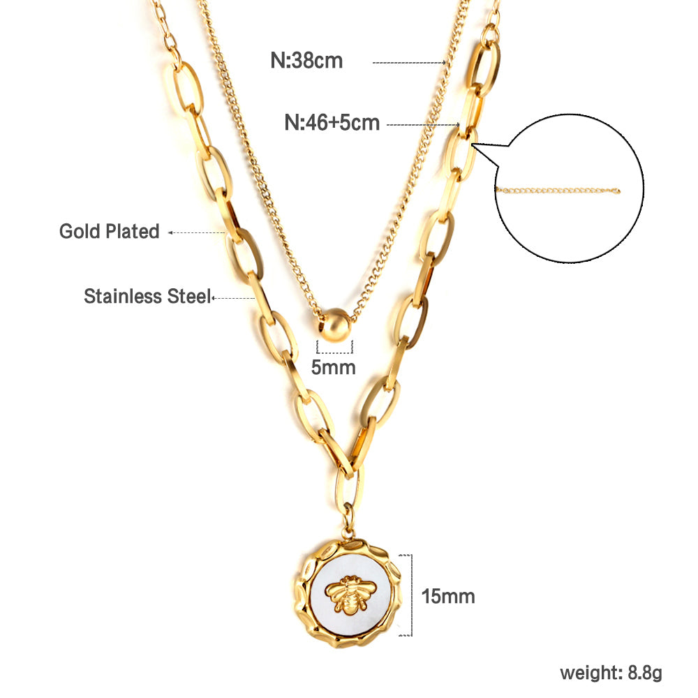Honey Bee Enamel Necklace
