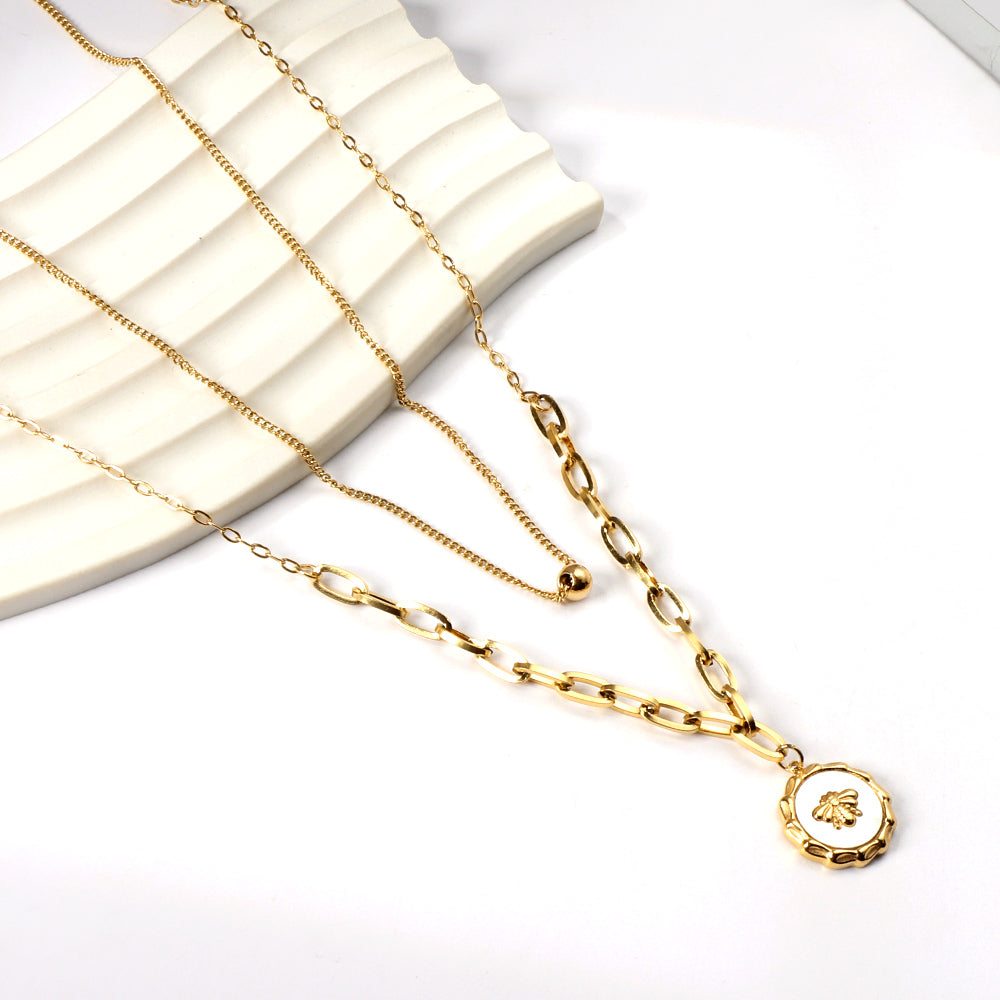 Honey Bee Enamel Necklace