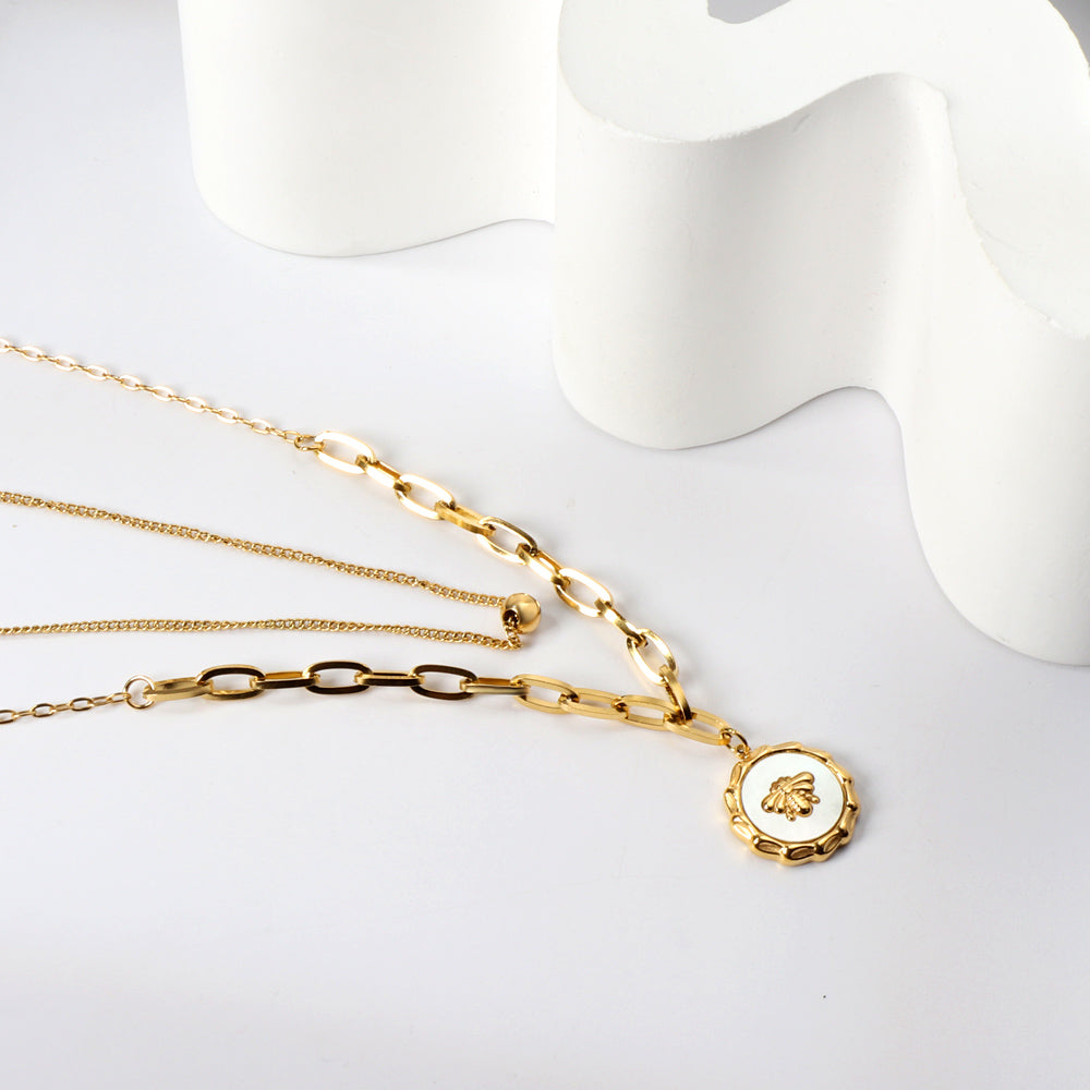 Honey Bee Enamel Necklace