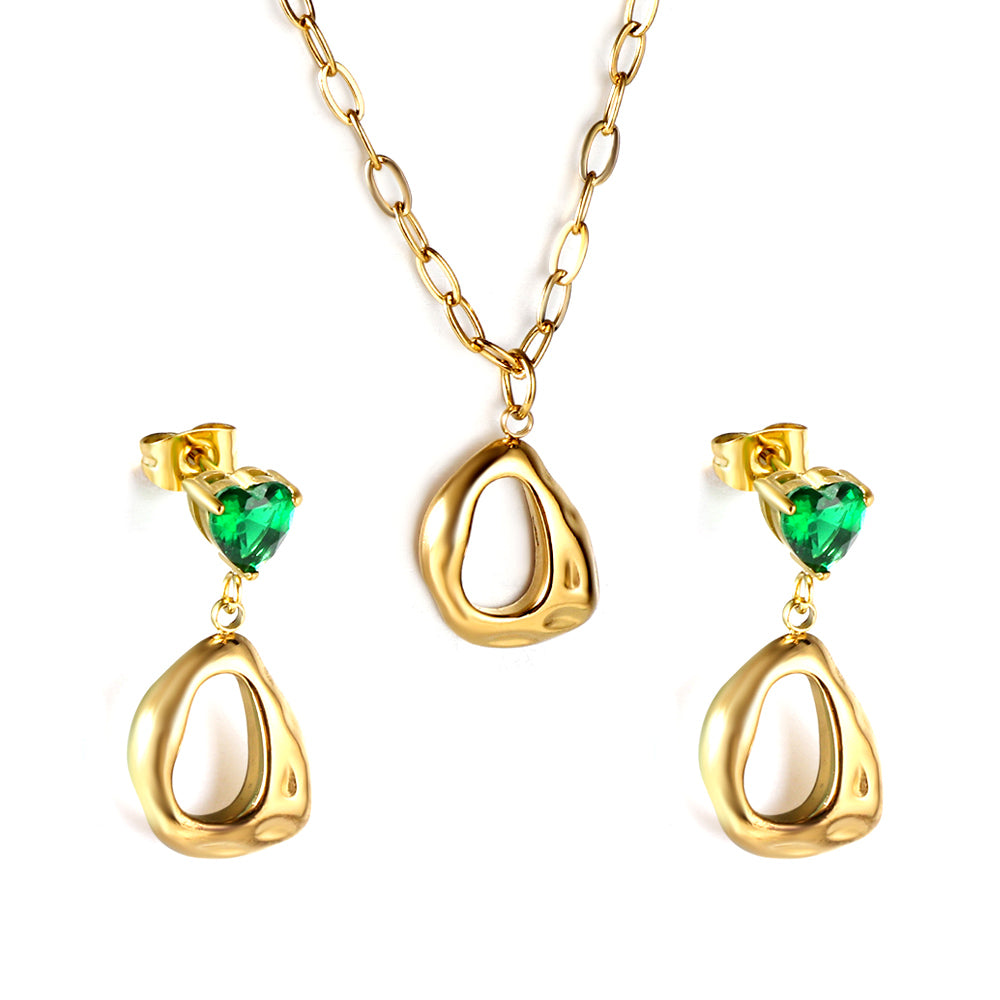 Green Heart Diamond Set