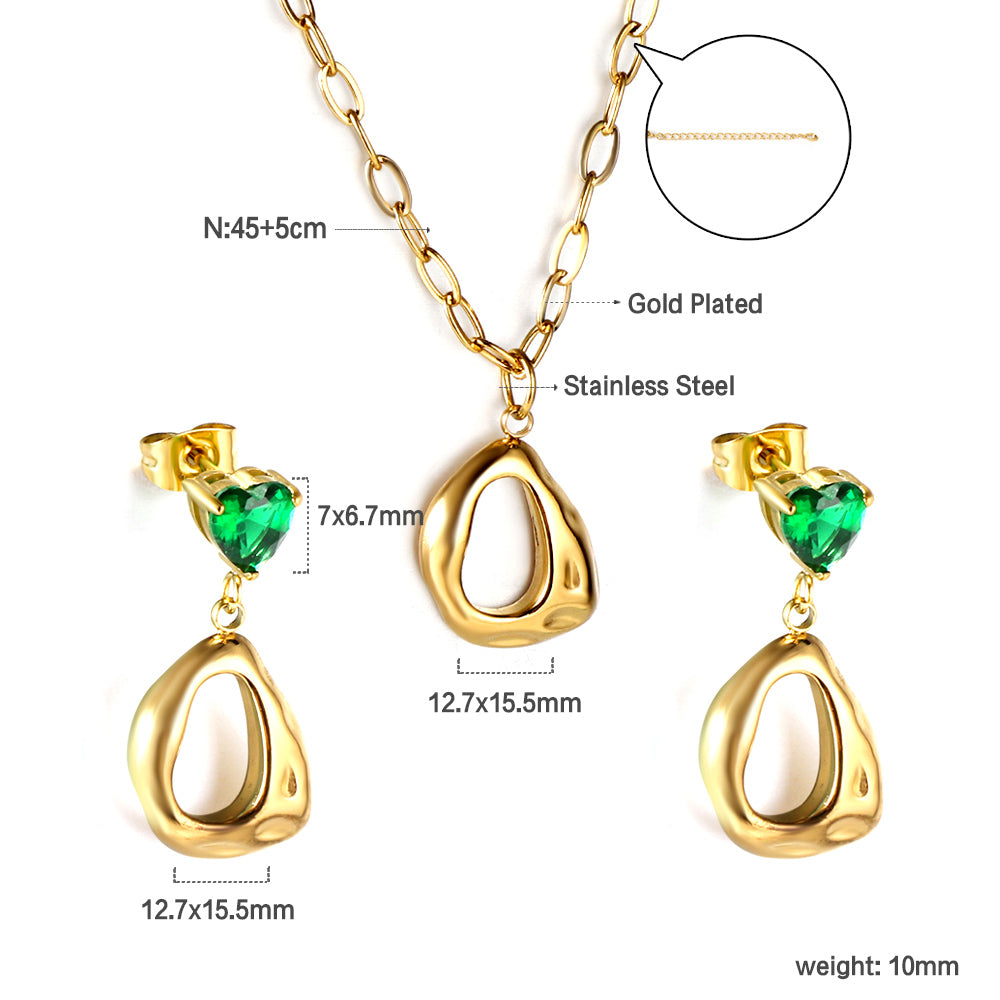 Green Heart Diamond Set