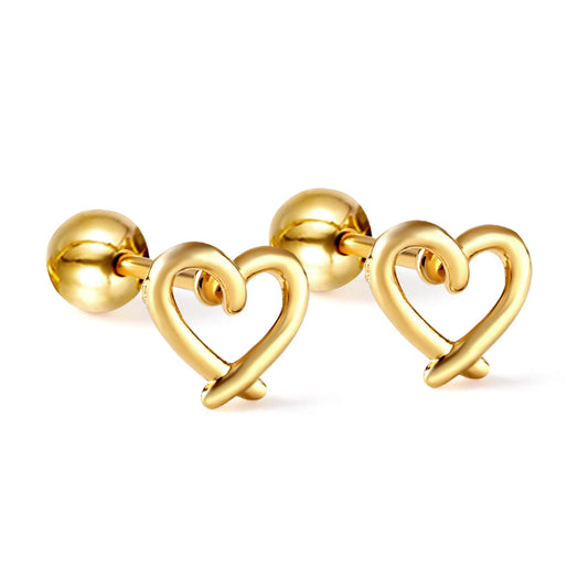 Aster Gold Heart Earrings