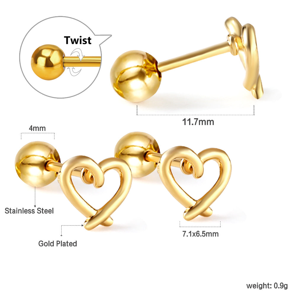 Aster Gold Heart Earrings