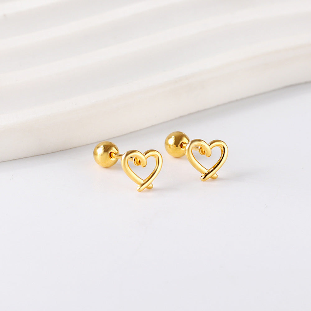 Aster Gold Heart Earrings