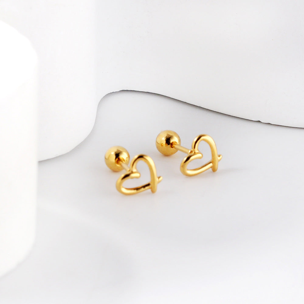 Aster Gold Heart Earrings