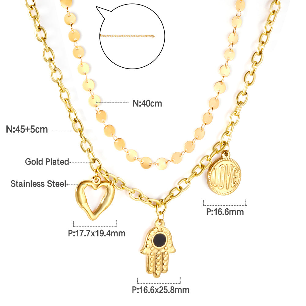 Ruby Plam Gold Necklace