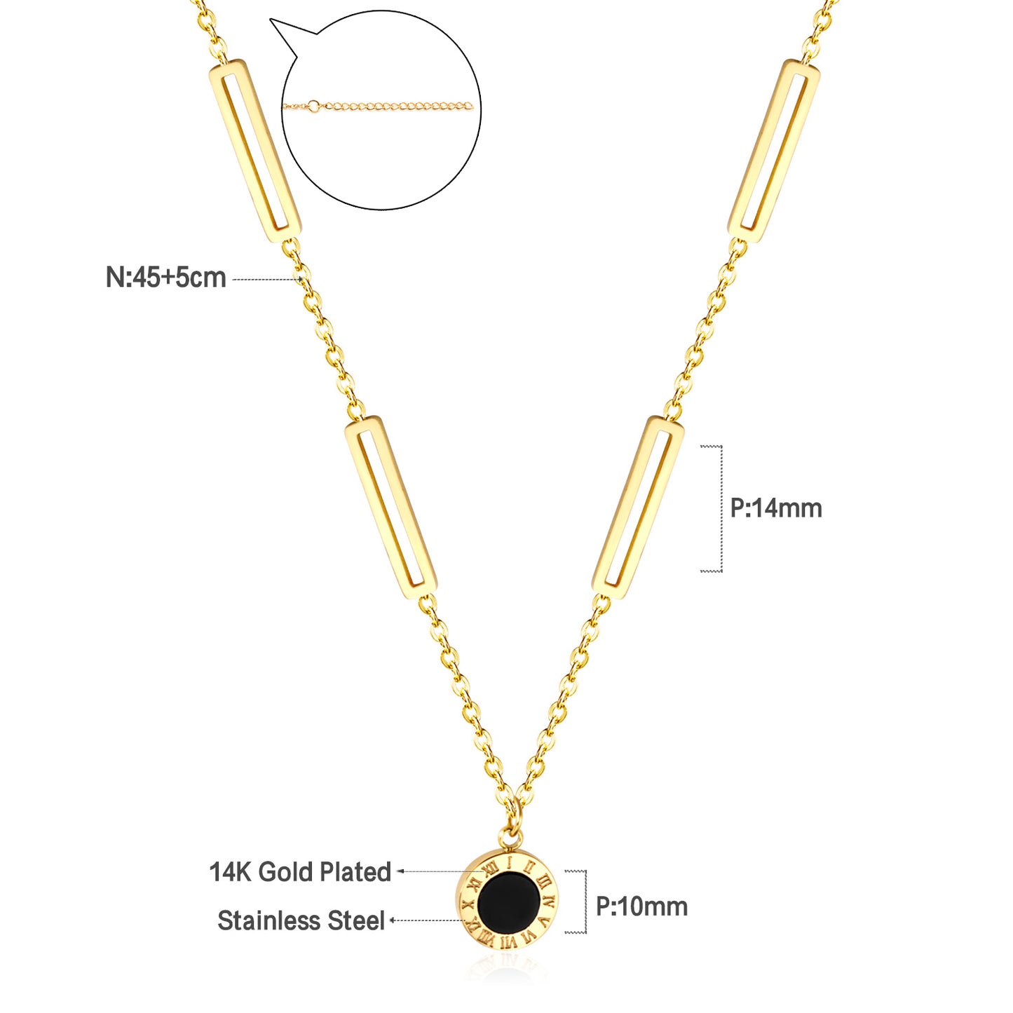 Rome Numeric Gold Necklace