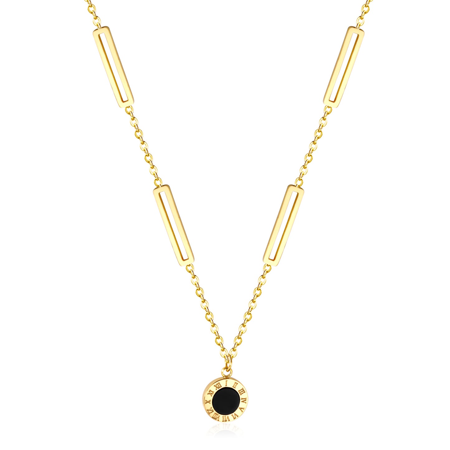 Rome Numeric Gold Necklace