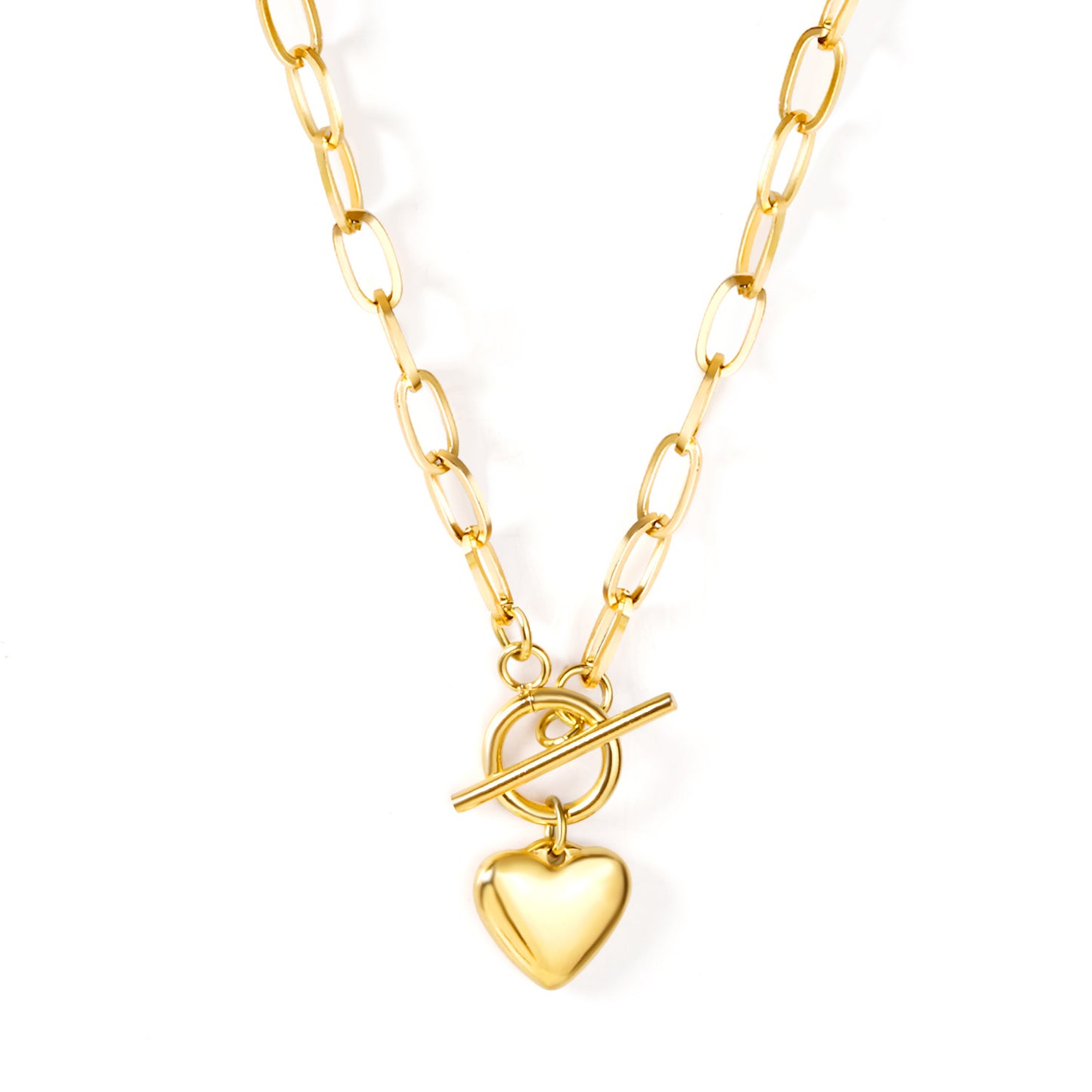 Hailey Whole Heart Gold Necklace