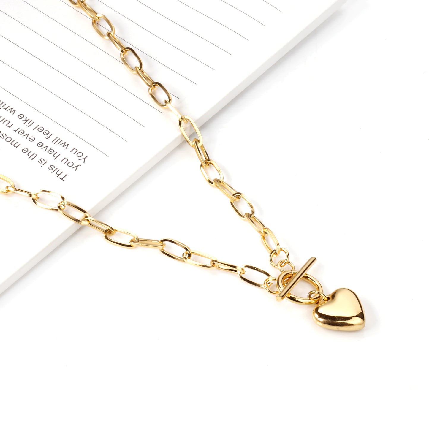 Hailey Whole Heart Gold Necklace