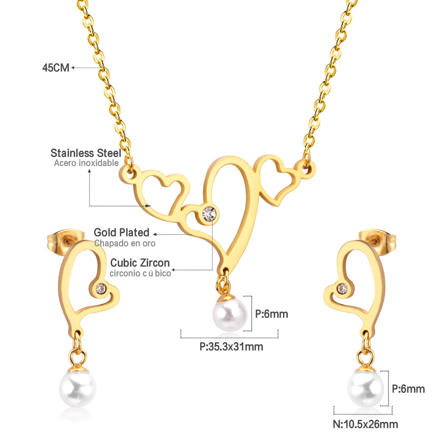 Multi Heart Gold Set