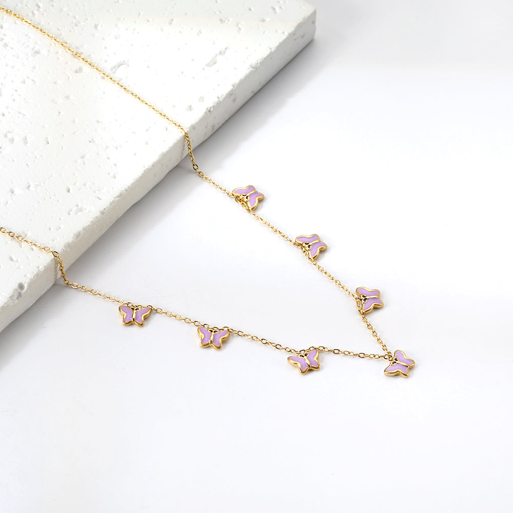 Jenna Purple Butterfly Necklace