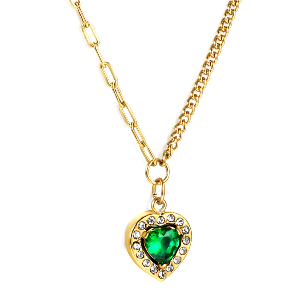 May Green Heart Necklace