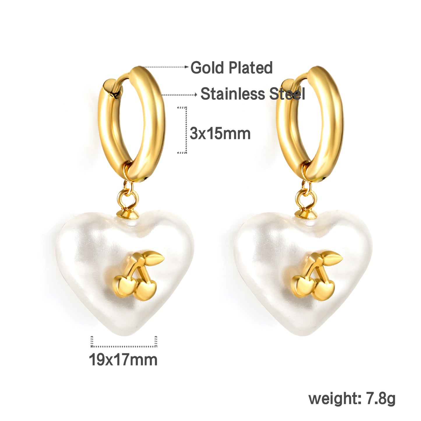 Cherry Heart Earrings