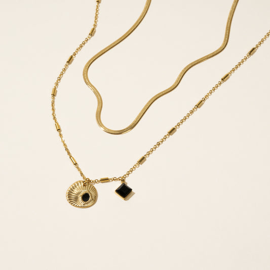Brooke Black Stone Necklace