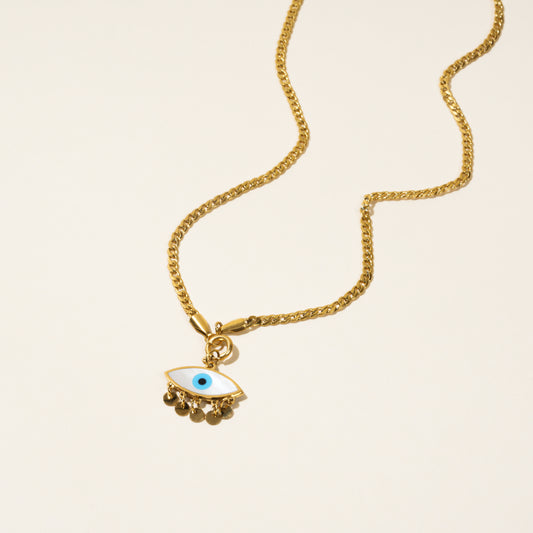 Birdie White Eye Necklace