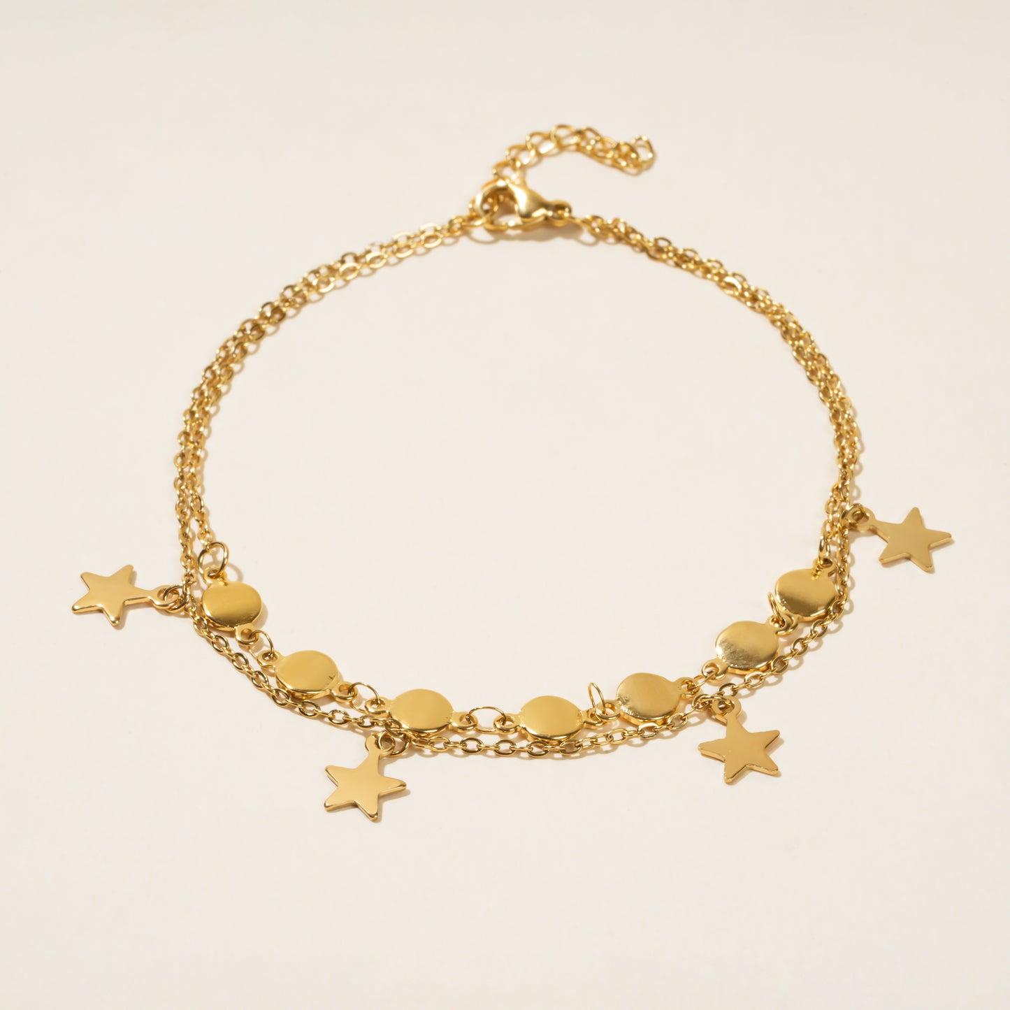 Multi Gold Star Anklet