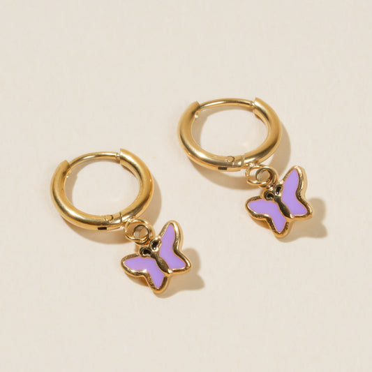 Purple Butterfly Earrings