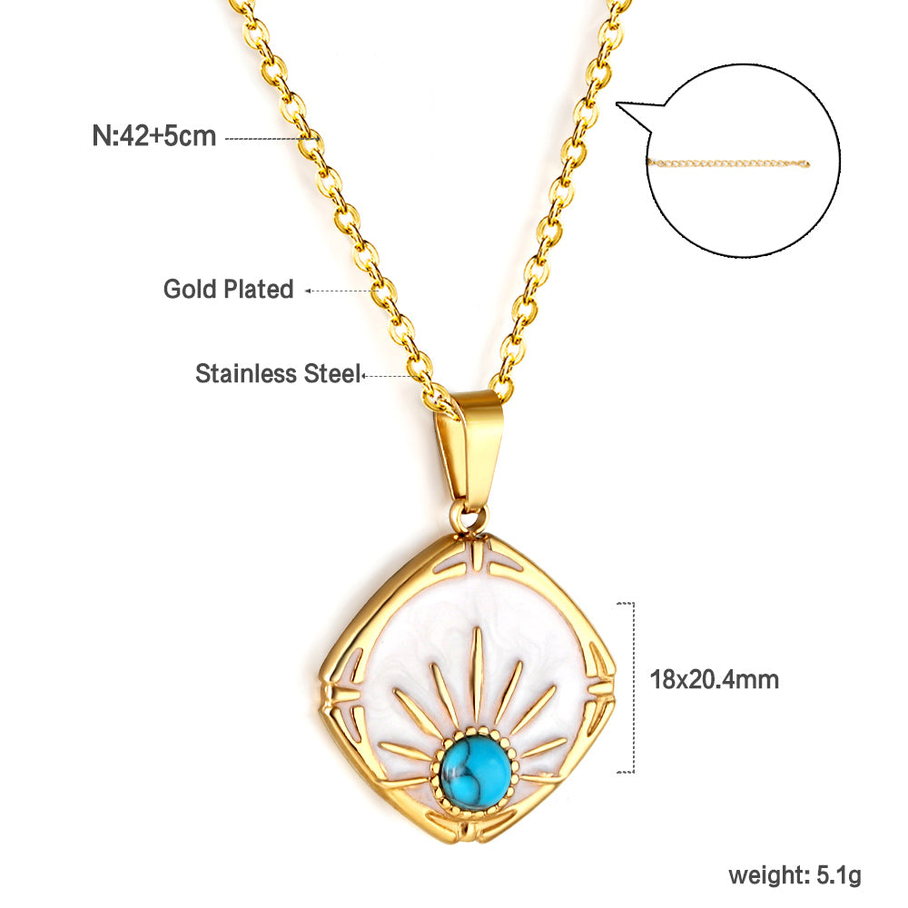Billie White Enamel Necklace