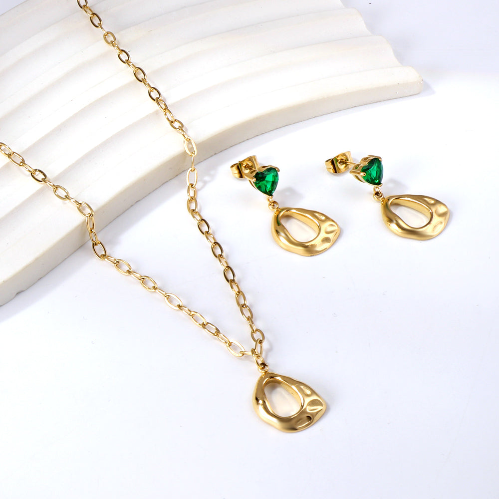 Green Heart Diamond Set