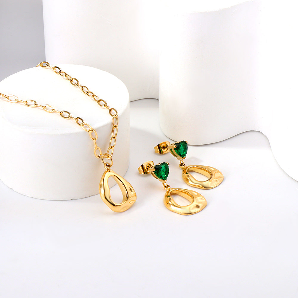 Green Heart Diamond Set