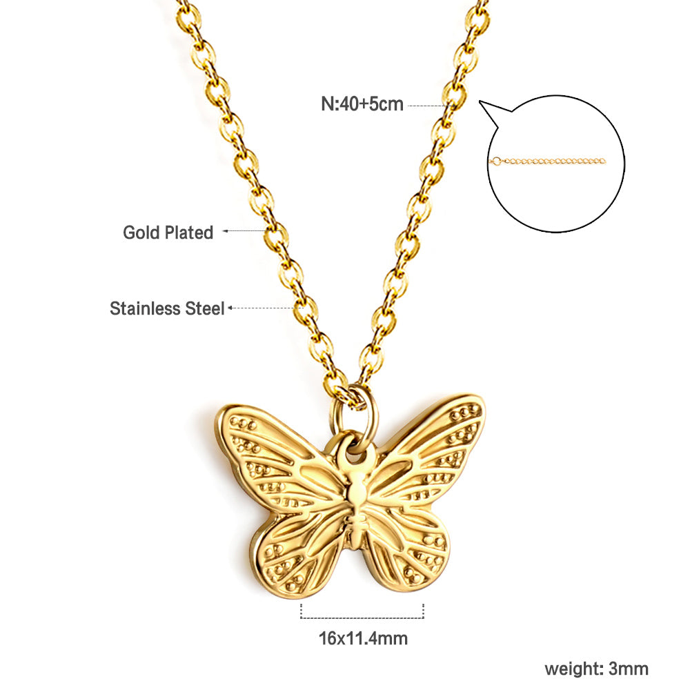 Holly Butterfly Gold Necklace
