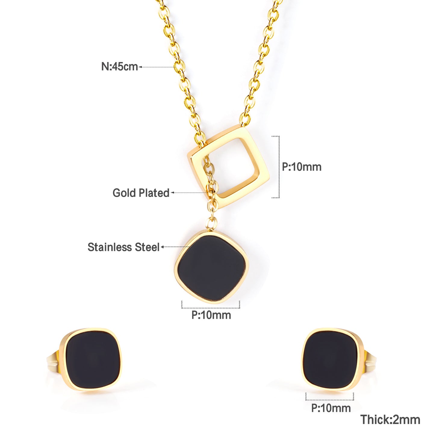 Delphine Black Square Set